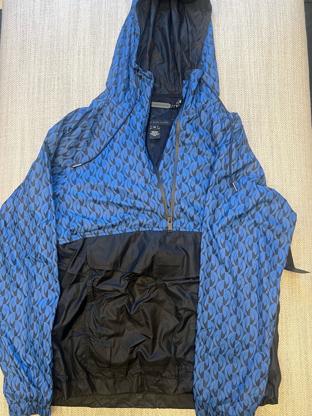 Marc By Marc Jacobs Blue and Black Hooded Anorak